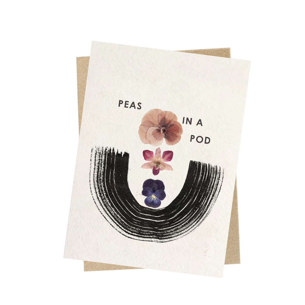 papaya peas in a pod mini greeting card