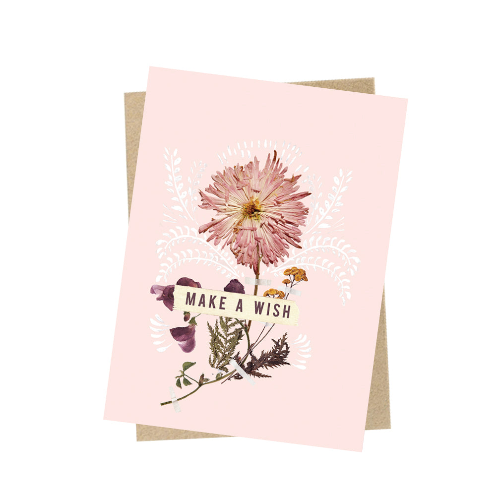 papaya pink wish birthday mini greeting card