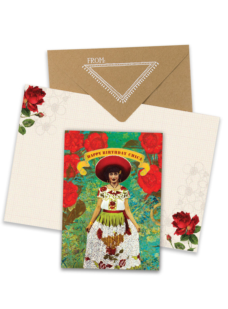 chica birthday greeting card collage
