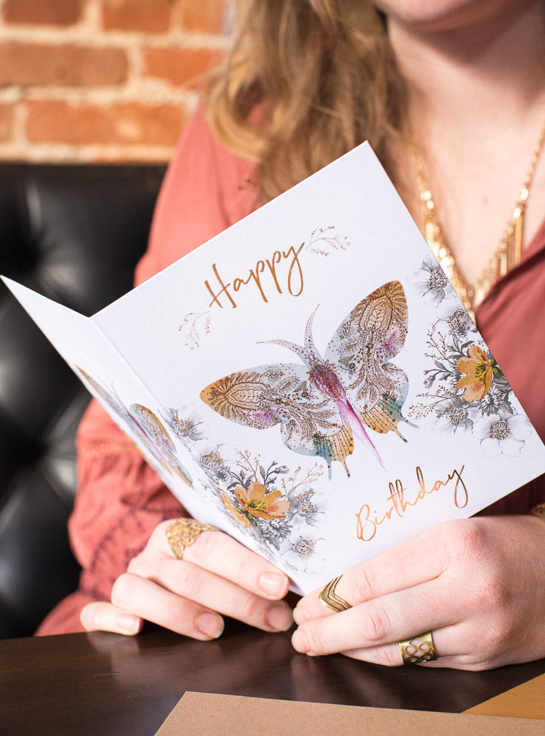 paisley butterfly birthday greeting card lifestyle