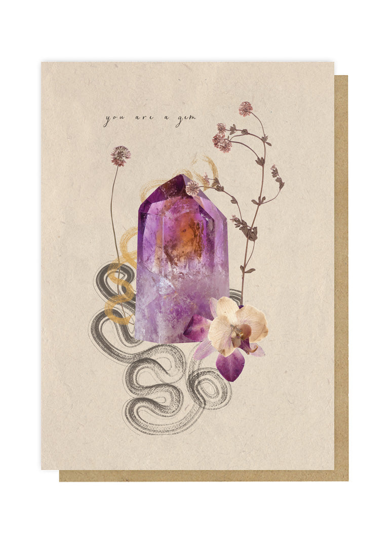 papaya feminine gem birthday greeting card front