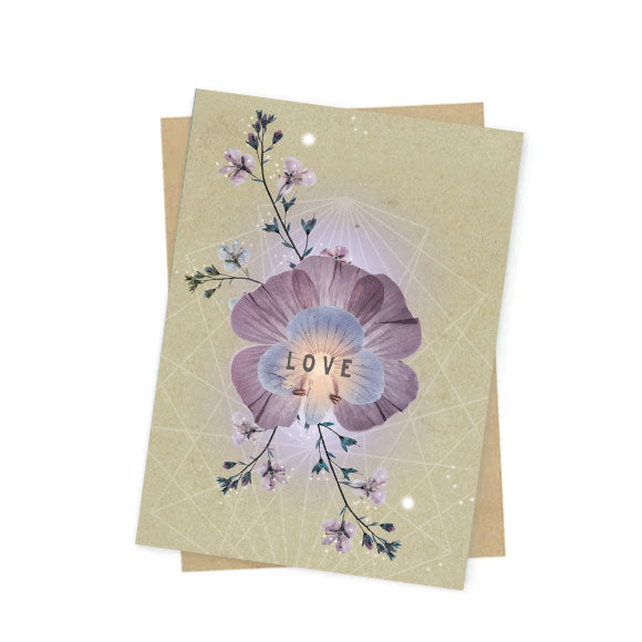 Mini Greeting Card, Pansy Love