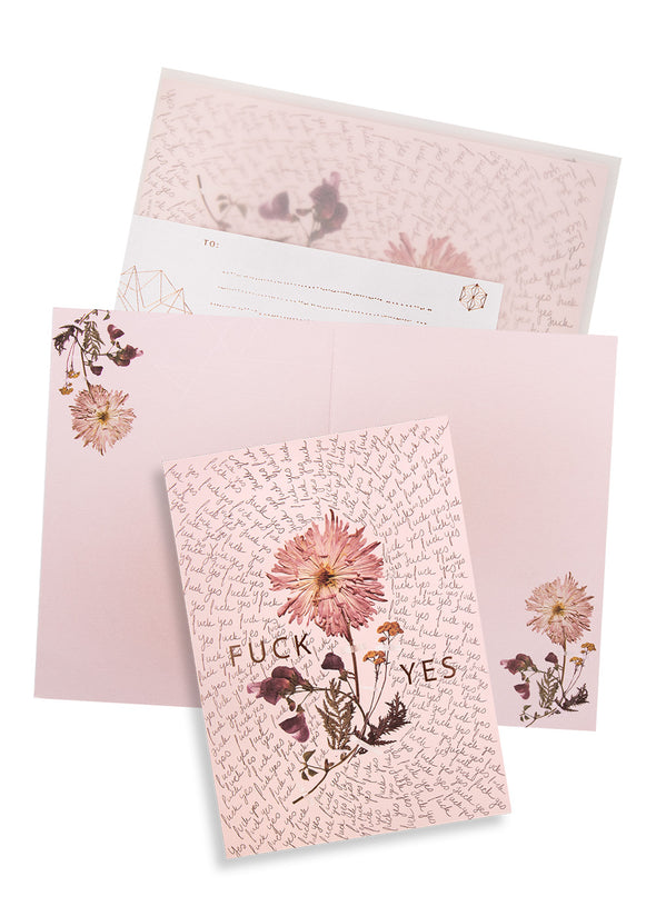Fuck Yes Greeting Card with envelope