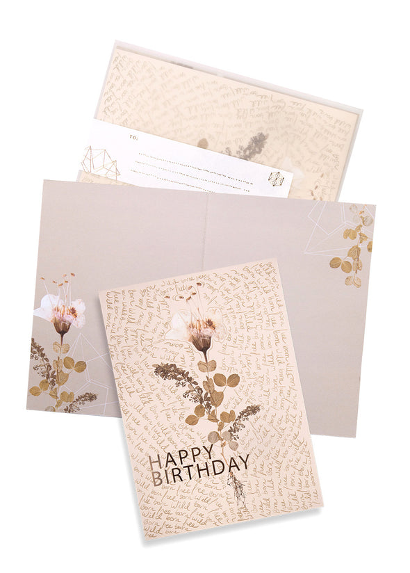  Born Free Script Greeting Card with envelope
