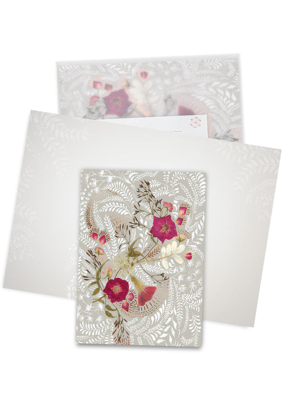 fireweed woodrose floral greeting card collage