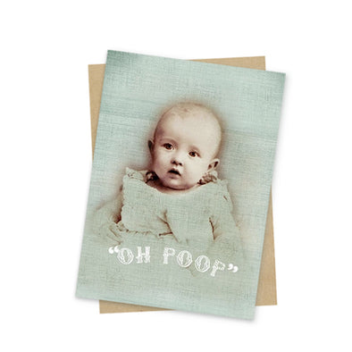 oh poop mini greeting card front