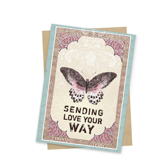 butterfly love mini greeting card front