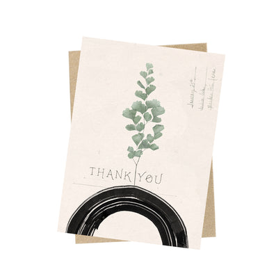 papaya ink arches thank you mini greeting card