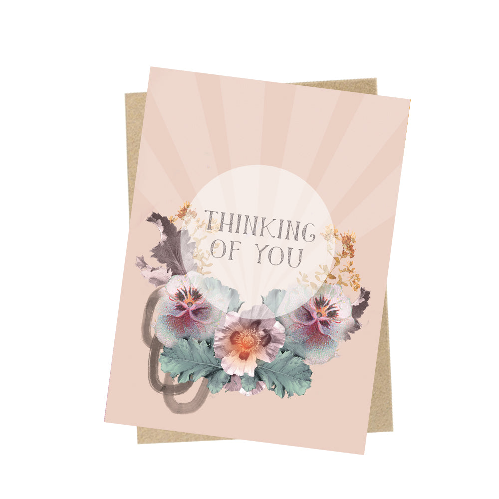 papaya pansy mini greeting card