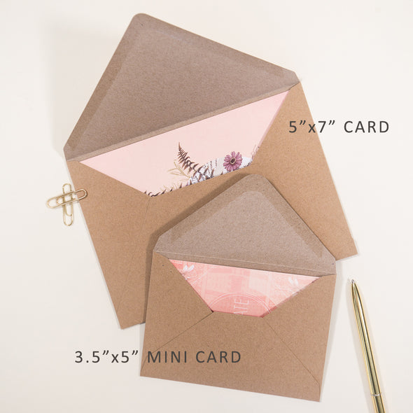 mini cards with sizes