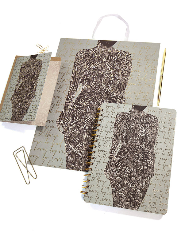 living woman art and stationery set