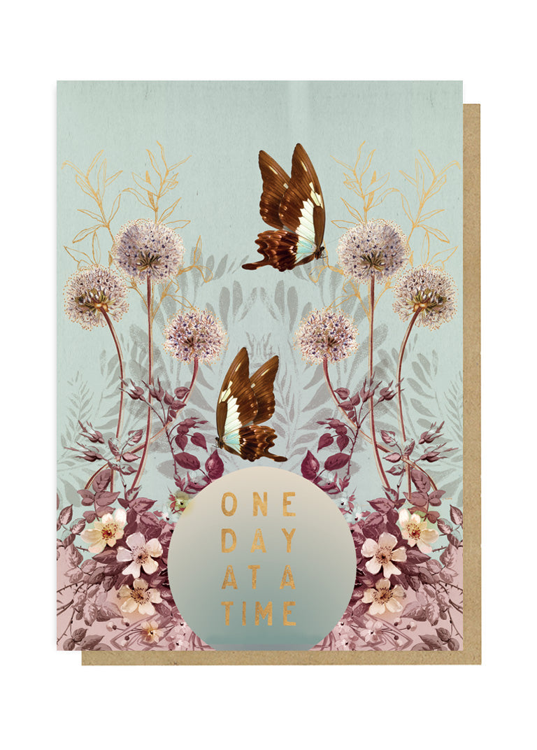 one day feminine papaya sympathy greeting card front