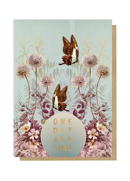 one day feminine papaya sympathy greeting card front