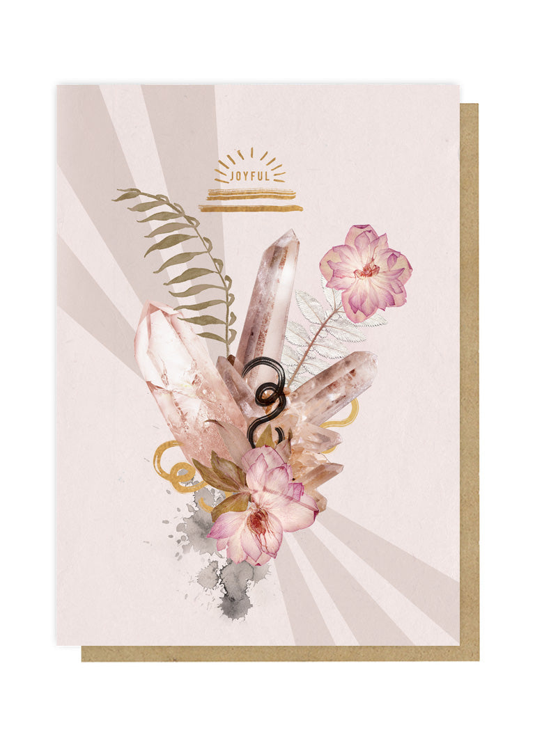 papaya rose quartz joyful feminine greeting card front