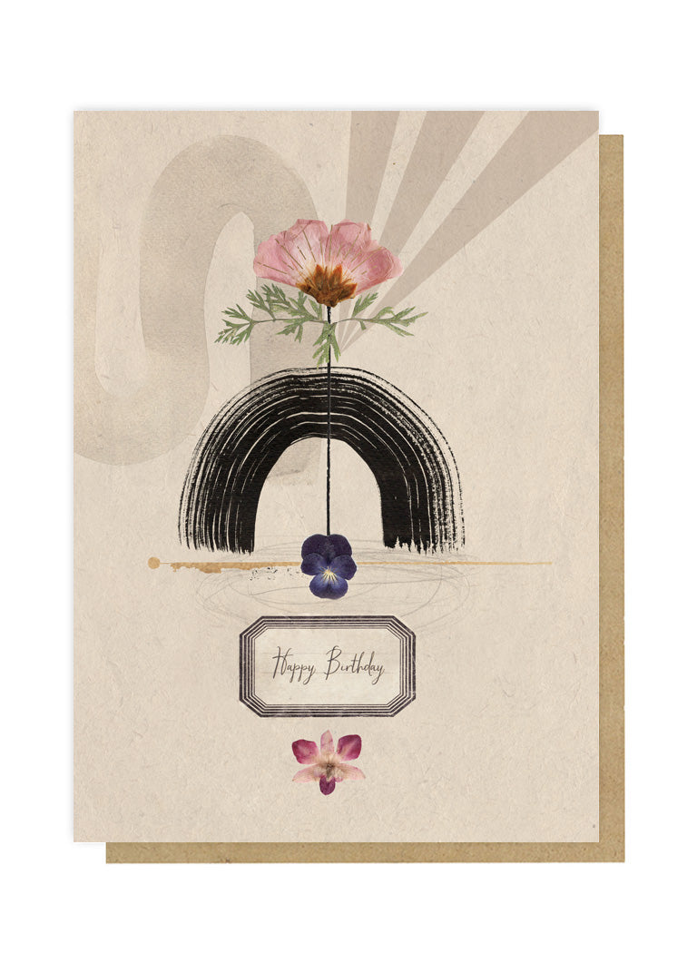 papaya feminine birthday balance greeting card front